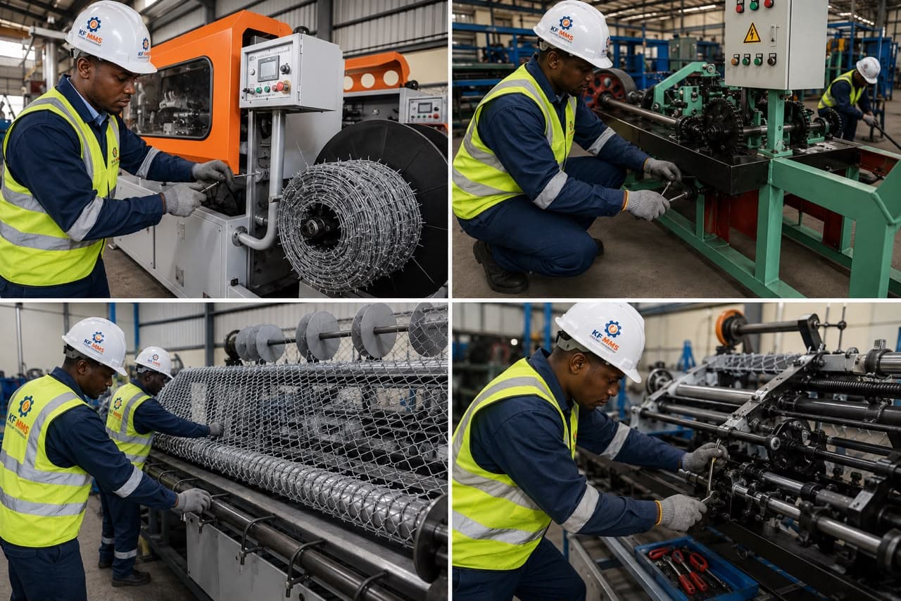 Industrial Barbed-Wire Production Machine – Installation & Commissioning.